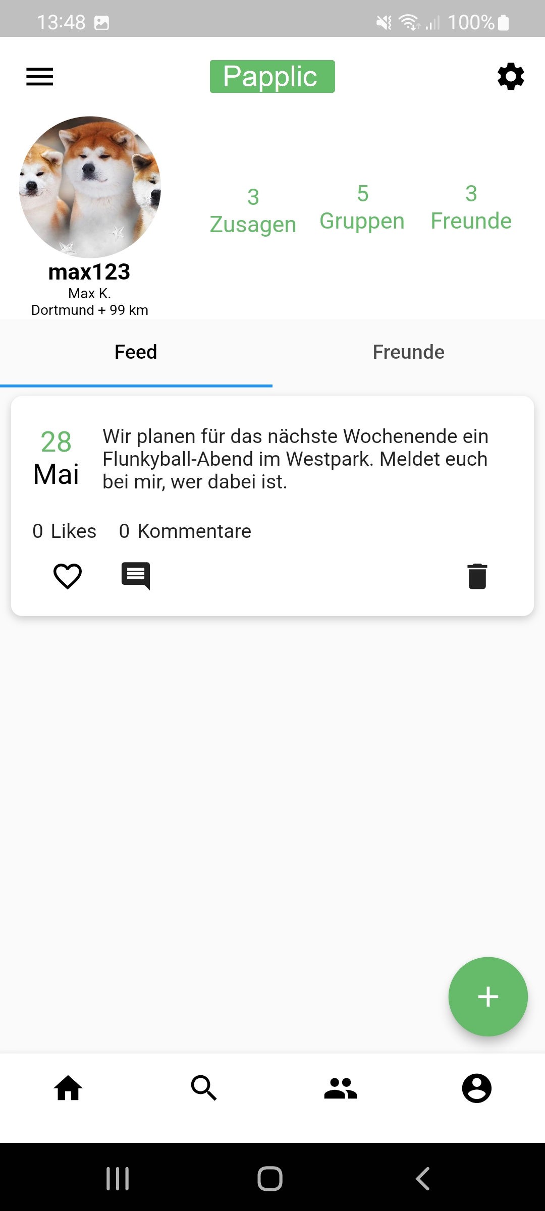 App Profile Screen